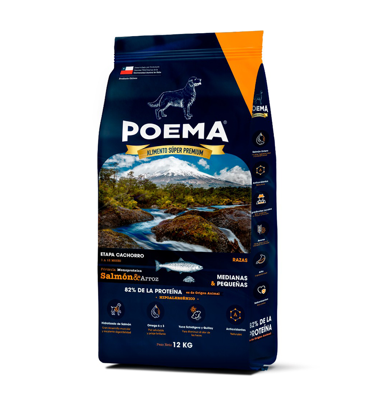 Alimento monoproteico para perros cachorros poema salmon cachorro raza pequeña y raza mediana