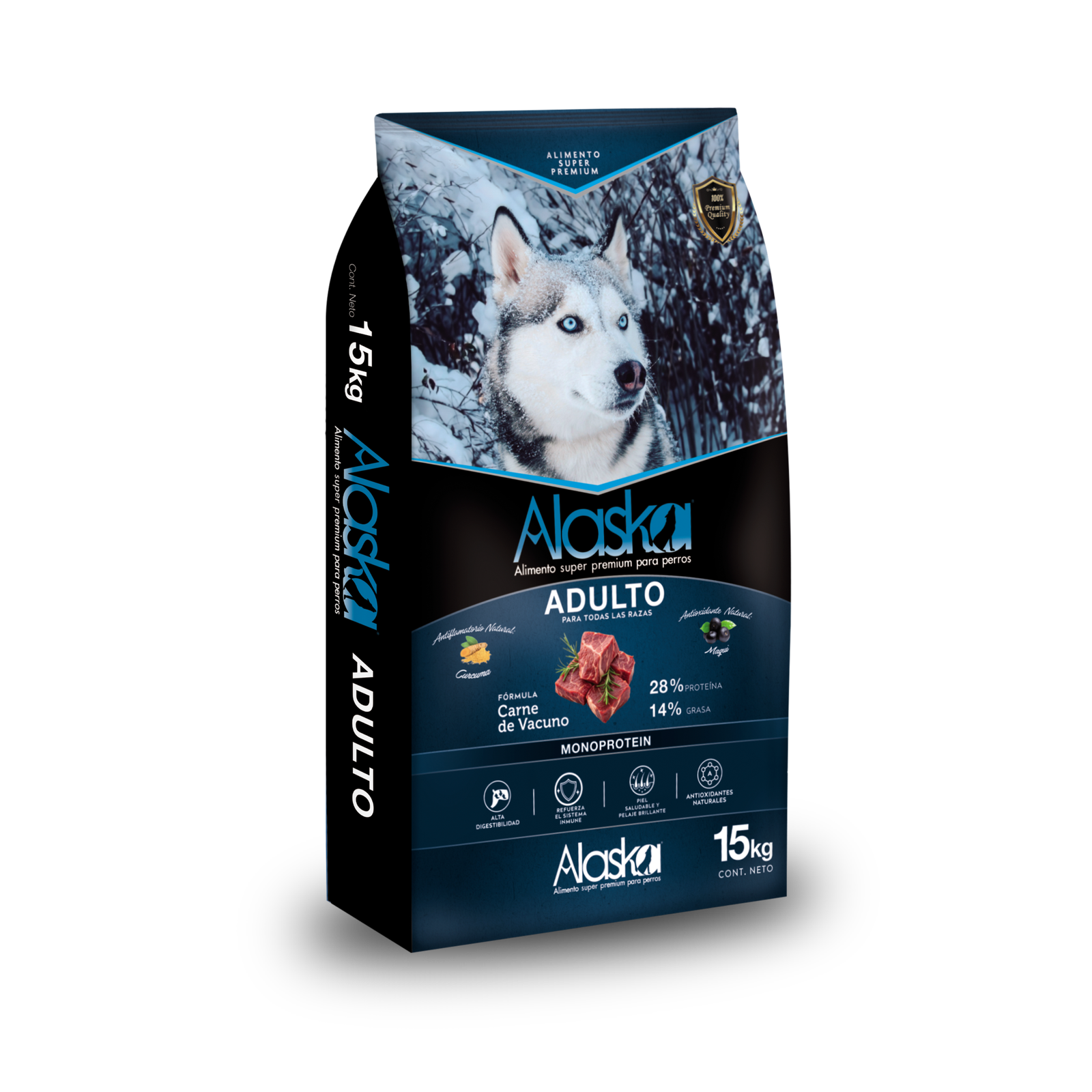 Alimento Alaska Adulto, con proteina de vacuno fresca