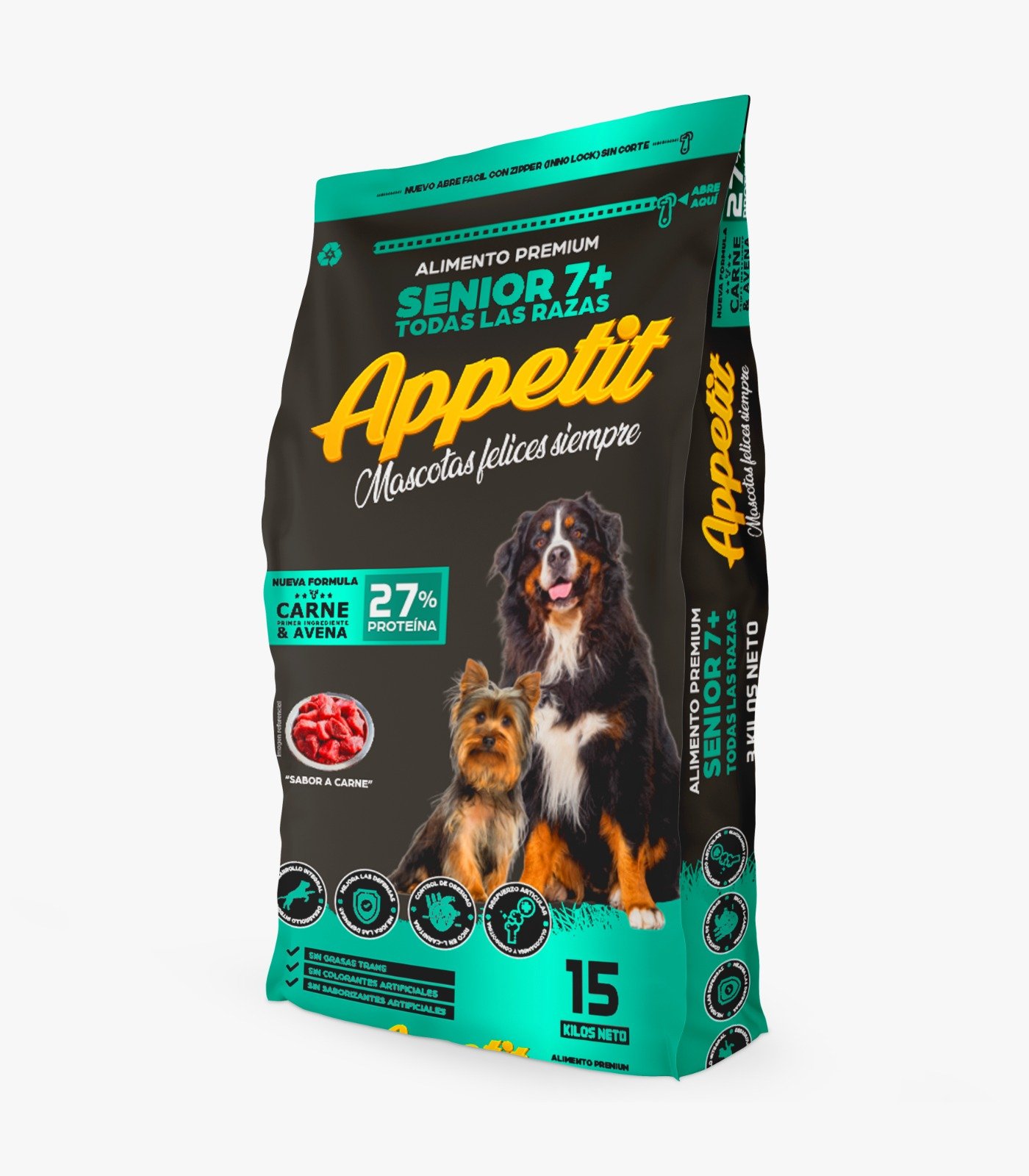 alimento para perros appetit Senior, para perros mayores Appetit Senior es un alimento indicado para perros adultos de todas las razas mayores de 7 años